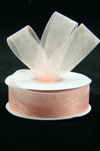 Organza Ribbon , Peach, 7/8 Inch x 25 Yards (1 Spool) SALE ITEM